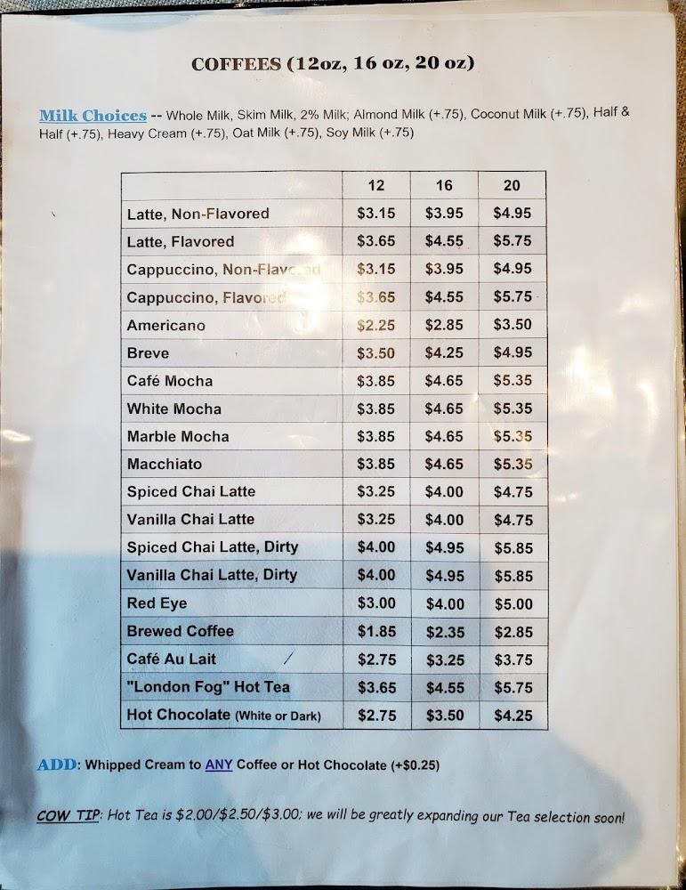 The Cozy Cow Menu image 1